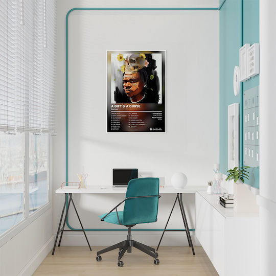 Music Poster Gunna A Gift & A Curse Ms132 40cm X 50cm Black Wooden Frame