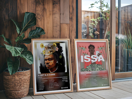 Music Poster Gunna A Gift & A Curse Ms132 40cm X 50cm Black Wooden Frame