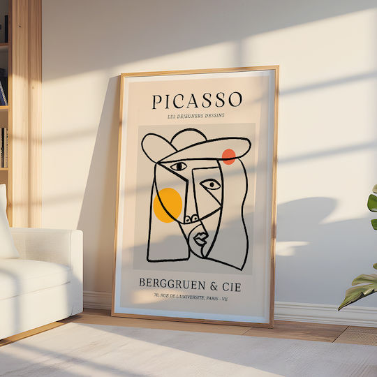Poster Pablo Picasso Les Dejeurenes Dessins Art238 40cm X 50cm Brown Wooden Frame