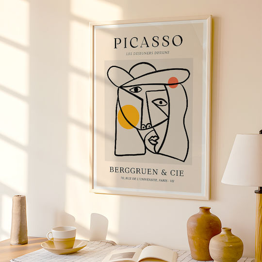 Poster Pablo Picasso Les Dejeurenes Dessins Art238 40cm X 50cm Brown Wooden Frame