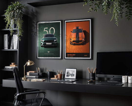 Poster Shelby Super Snake 2020 Cr006 40cm X 50cm Premium Black Wooden Frame