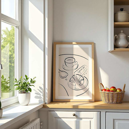 Poster Französisches Frühstück Lineares Design Pst25332 40cm x 50cm Rahmen Natürlicher Holz Beige 62133pd156353f55316 Poster Französisches Frühstück Lineares Design Pst25332 40cm x 50cm Rahmen Natürlicher Holz Beige 62133pd156353f55316