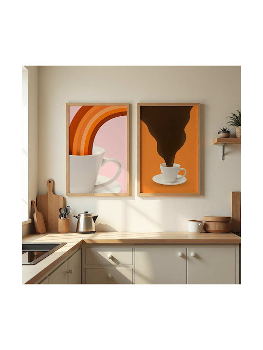 Poster Coffee Cup Pst25358 40cm X 50cm Μαύρη Ξύλινη Κορνίζα-62153pd156341f55321