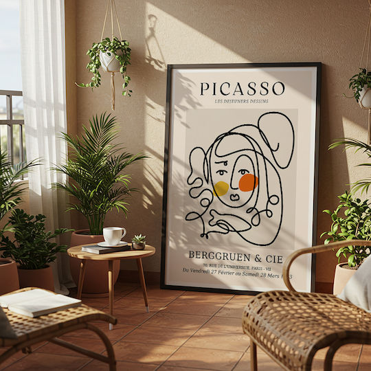 Poster Pablo Picasso Les Dejeurenes Dessins Art239 40cm X 50cm Frame Natural Wood Beige