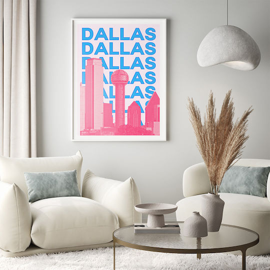 Poster Dallas Pop Art Pst25505 40cm X 50cm Κορνίζα Φυσικό Ξύλου Μπεζ 63379pd156117f55316