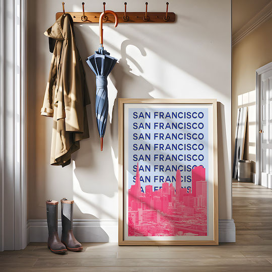 Poster San Francisco Pop Art Pst25516 40cm X 50cm Black Wooden Frame