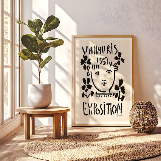 Poster Pablo Picasso Vallauris 1957 Art247 40cm X 50cm Μαύρη Ξύλινη Κορνίζα-63780pd156084f55321