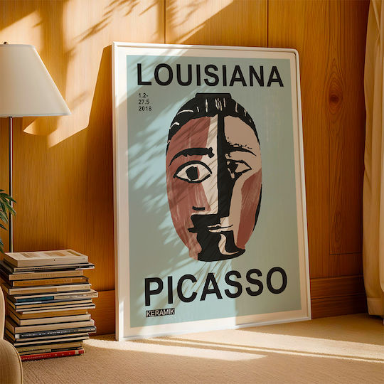 Poster Pablo Picasso Ceramics Tete De Femme Art246 40cm X 50cm Λευκή Ξύλινη Κορνίζα-64122pd156085f55310