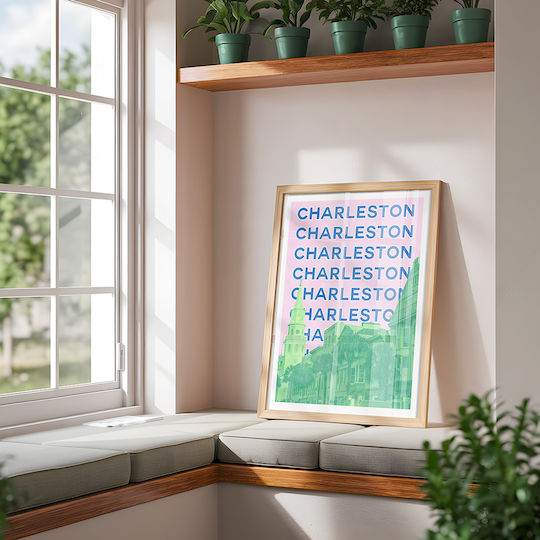 Poster Charleston Pop Art Pst25510 40cm X 50cm Λευκή Ξύλινη Κορνίζα-63394pd156112f55310