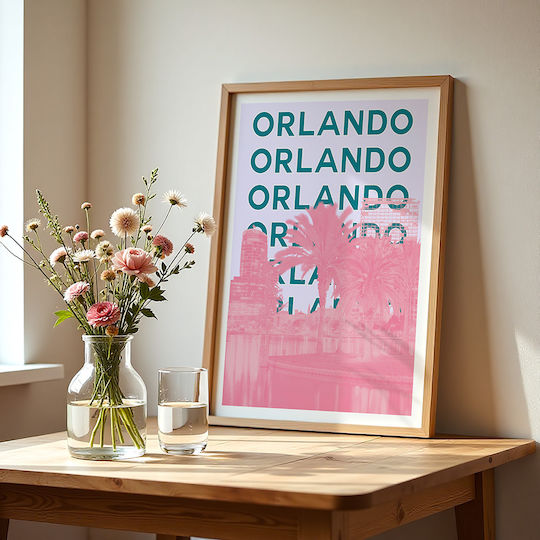 Poster Orlando Pop Art Pst25512 40cm X 50cm Brown Wooden Frame