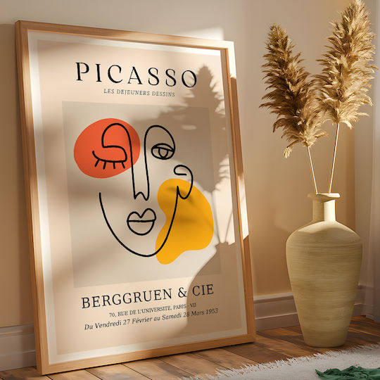 Poster Pablo Picasso Les Dejeurenes Dessins Art241 40cm X 50cm Κορνίζα Καφέ Ξύλου 63764pd156089f63322