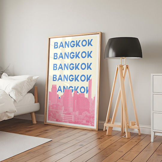 Poster Bangkok Pop Art Pst25520 40cm X 50cm Black Wooden Frame 63402pd156102f55321