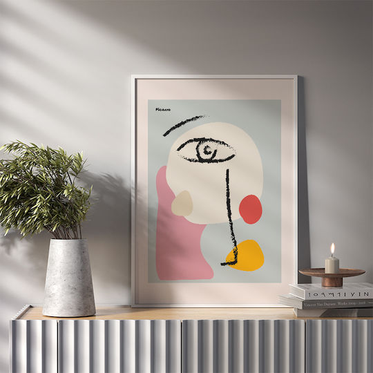 Poster Pablo Picasso Abstract Collage Art235 40cm X 50cm Λευκή Ξύλινη Κορνίζα-63770pd156095f55310