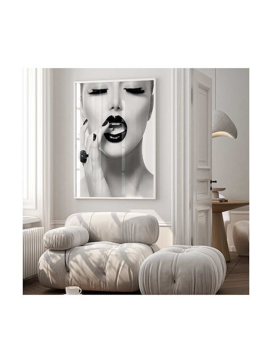 Poster Black Lips I Pst2501 40cm X 50cm Black Wooden Frame