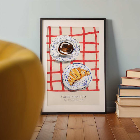 Poster French Breakfast Pst25331 40cm X 50cm Κορνίζα Φυσικό Ξύλου Μπεζ 62134pd156354f55316