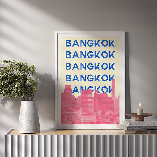 Poster Bangkok Pop Art Pst25520 40cm X 50cm Premium Black Wooden Frame