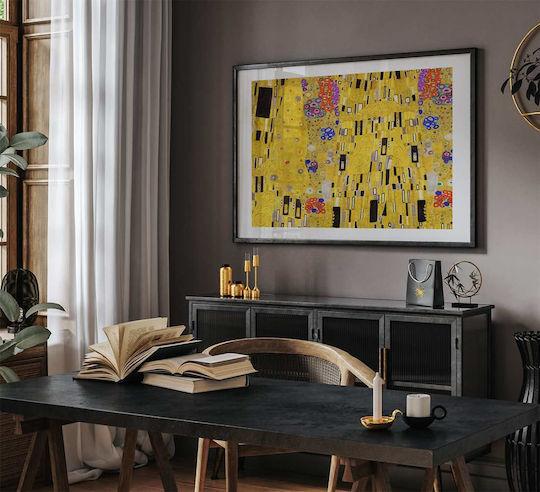 Poster Gustav Klimt Kiss Details Art148 40cm X 50cm Frame Natural Wooden Beige