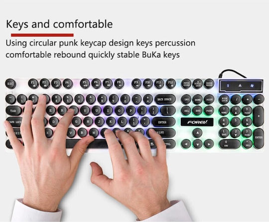 Forev FV-Q90 Gaming Keyboard Set with RGB Lighting & Mouse (English US)