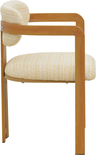Berdona Dining Chair with Fabric Upholstery Beige 57x47x78cm