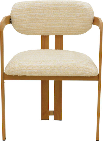 Berdona Dining Chair with Fabric Upholstery Beige 57x47x78cm