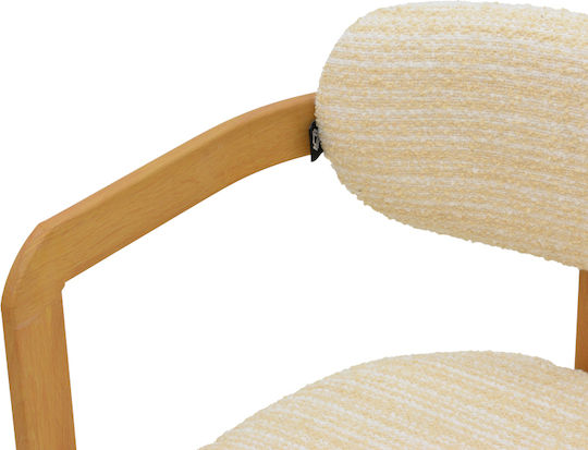Berdona Dining Chair with Fabric Upholstery Beige 57x47x78cm