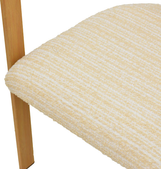 Berdona Dining Chair with Fabric Upholstery Beige 57x47x78cm