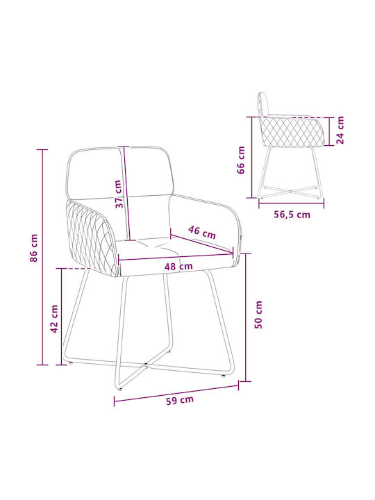 Samt Ess- und Küchenstühle Rot 4 Stück 59x56.5x86cm