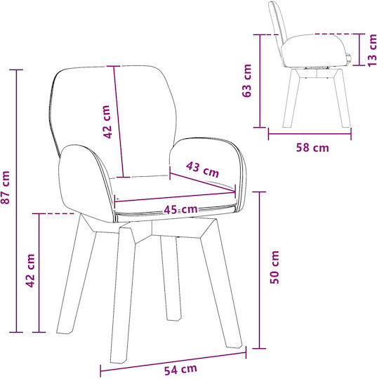 Pink Dining Chairs 6 pcs 59x57x85 cm