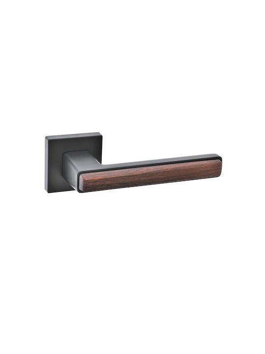 Best Design Middle Door Lever with Rosette 902 Pair Black