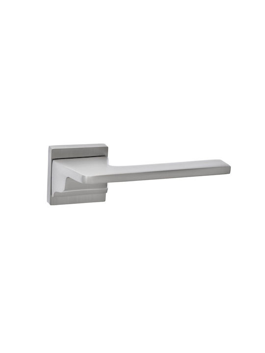 Best Design Πόμολο Εξώπορτας με Ροζέτα Αριστερό 475 Νίκελ Ματ