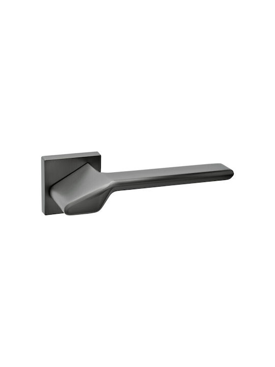 Best Design Middle Door Lever Rosette 395 Pair Black