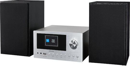 Medion Tonsystem 2.0 LIFE P85003 50078314 15W mit CD / Digitale Medien Player, Wi-Fi und Bluetooth Silber