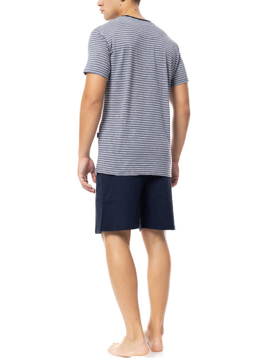 Ulisse Sommer Herrenpyjama Bluse Hellblau