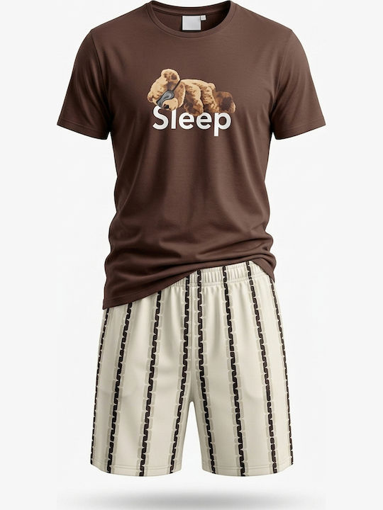 Pijama de vară pentru bărbați Maro Pijama de vară pentru bărbați Maro