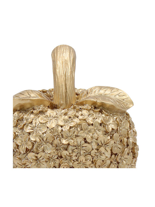Decorative Polyresin Glitter Φ10x12.5 Cm Apple Gold Keskor 41723