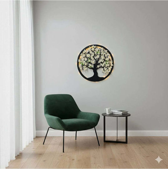 SteweHome Handmade Wall Sign White Made of Wood 40x40cm