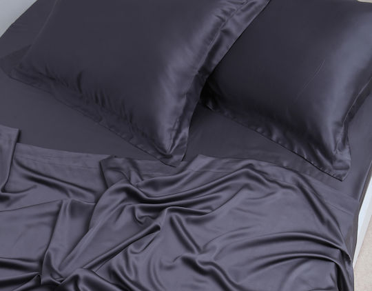 Silk Fashion Σετ Σεντόνια King Size 270x290εκ. Σκούρο Γκρί (4τμχ)
