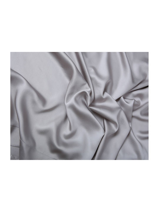 Silk Fashion King Size Bed Sheets Set 270x290cm Light Grey 4 Pieces