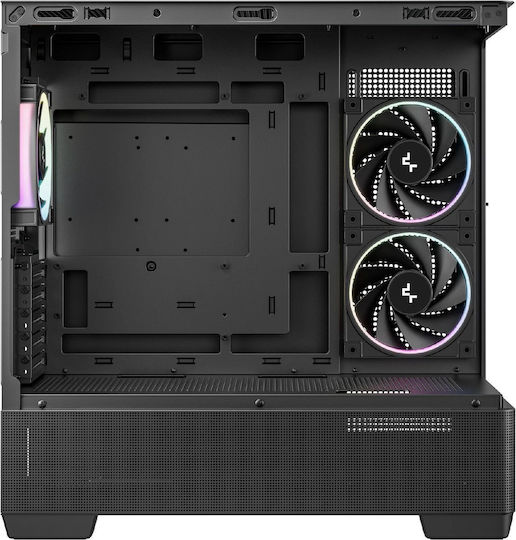 Deepcool CG380U 3F Gaming Micro Tower Computer Case with Side Window and ARGB Lighting Black