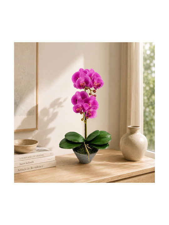 Dekorative Künstliche Orchidee Fuchsie Topfpflanze 48,5cm Sds-21527