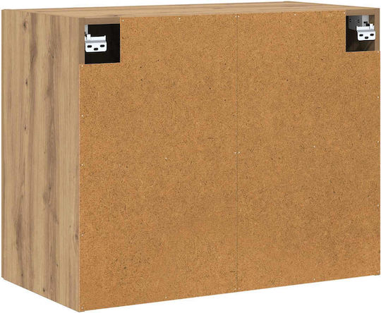 Wall Living Room Cabinet Made of Particle Board in Oak 80x42.5x64cm