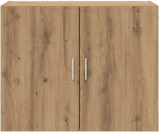 Wall Living Room Cabinet Made of Particle Board in Oak 80x42.5x64cm