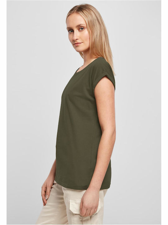Build Your Brand Women's Promotional T-Shirt Black Olive
