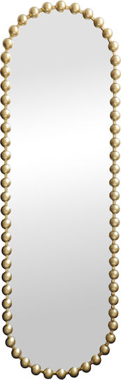 Pakketo Wandspiegel Ganzkörper Oval mit Gold Metallischem Rahmen 160x40cm
