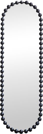 Pakketo Wandspiegel Ganzkörper Asymmetrisch mit Schwarzem Metallischem Rahmen 160x40cm
