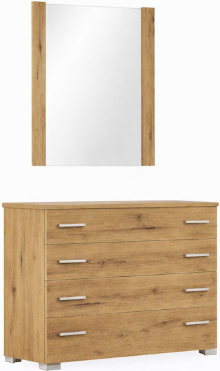 Sarris Wall Mirror with Brown Wooden Frame 75x90cm