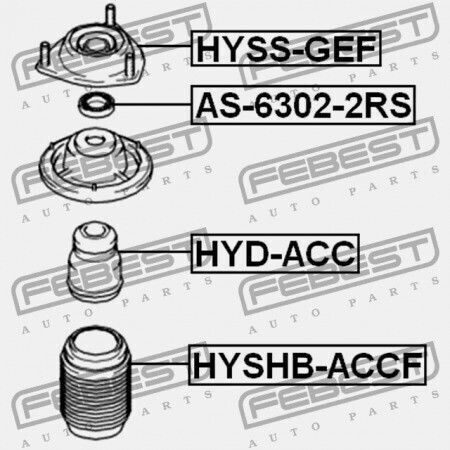 Febest Αμορτισέρ για Hyundai Accent