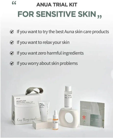 Anua Soothing Trial Комплект за грижа за Акне и Хидратация 4 бр