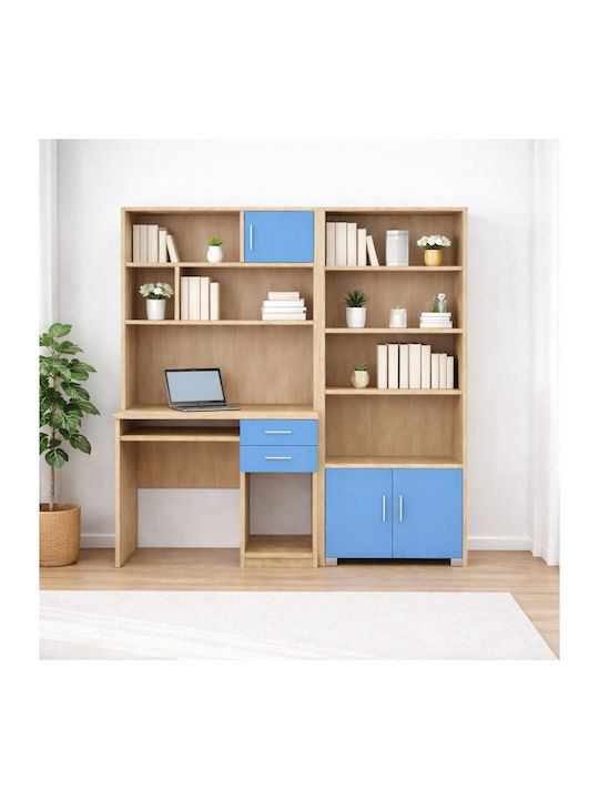 Floor Bookcase Wooden Light Blue 75x30x180cm