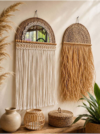 SteweHome Macrame Handmade Yellow Fabric Wall Decor